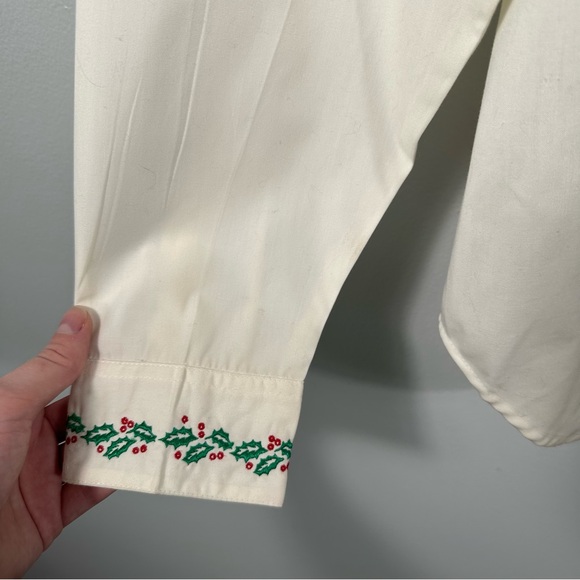Karen Scott Vintage Cream Teddy Bear Holiday Button-Down Shirt NWT Size XL - Picture 11 of 17